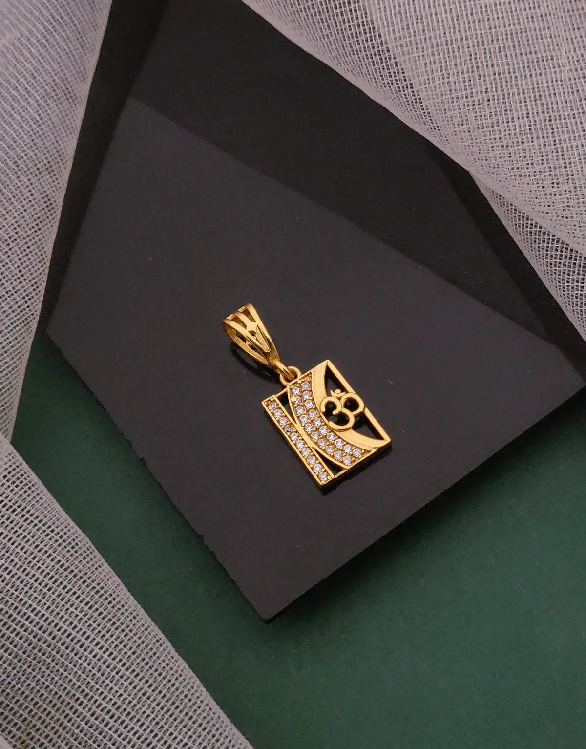 K Om Diamond Frame Pendant