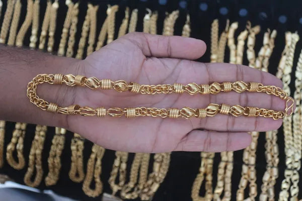 Micro Gold Plated Classical Rajwadi Leaf Design High-Quality Chain for Men