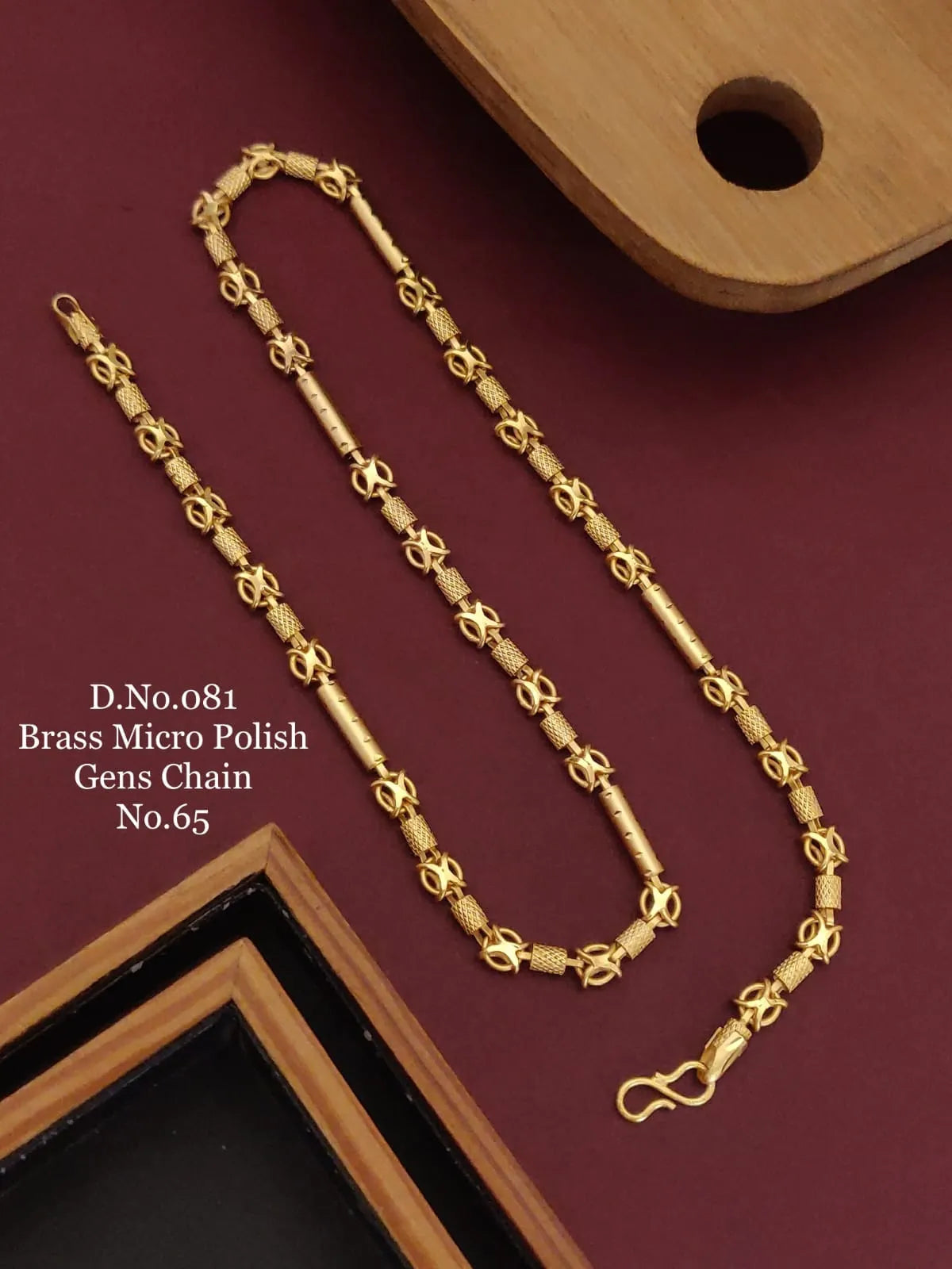 Designed Pipe with X Link Gold Plated Premium Waterproof Chain For Men