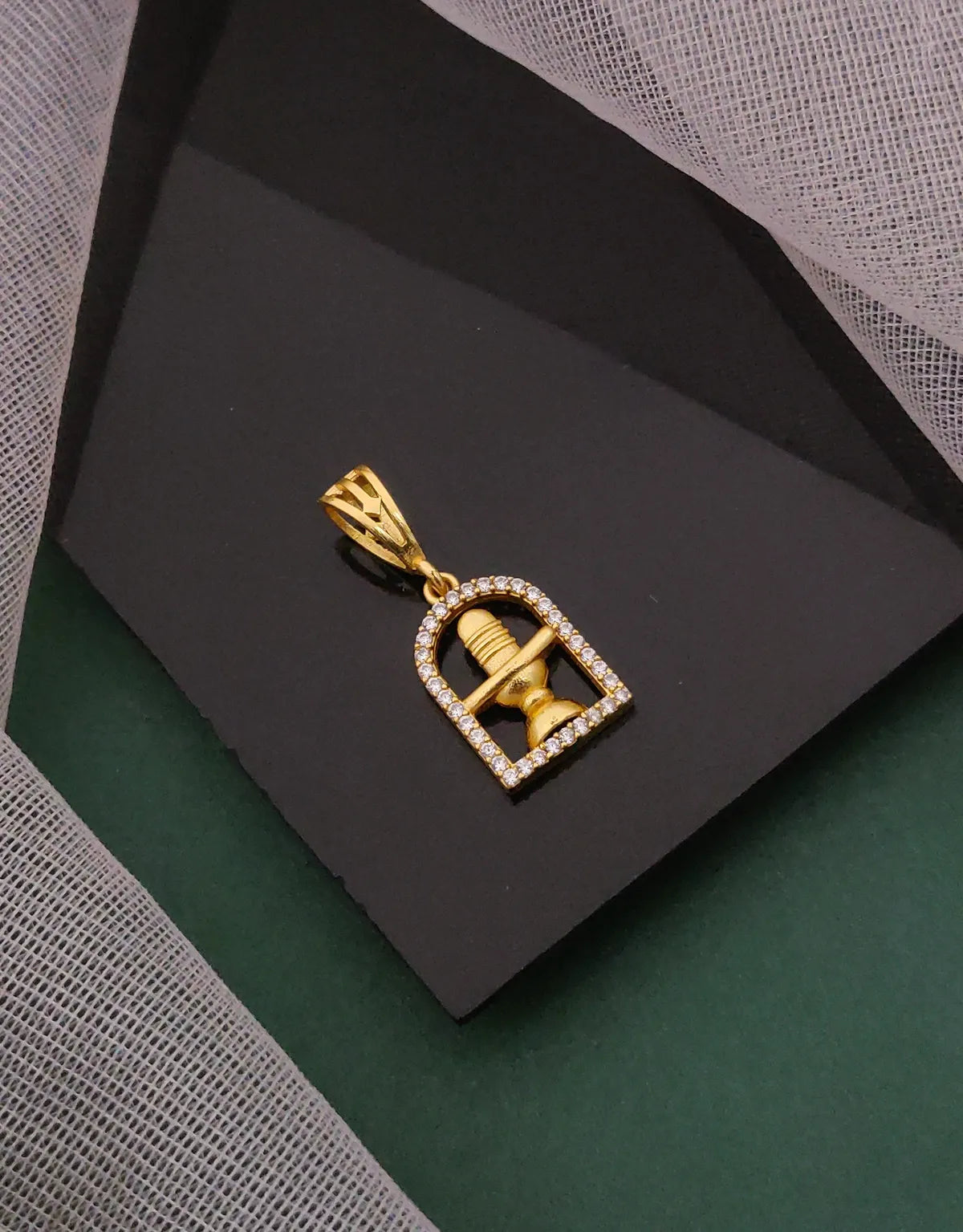 Diamond Frame Shivling Pendant