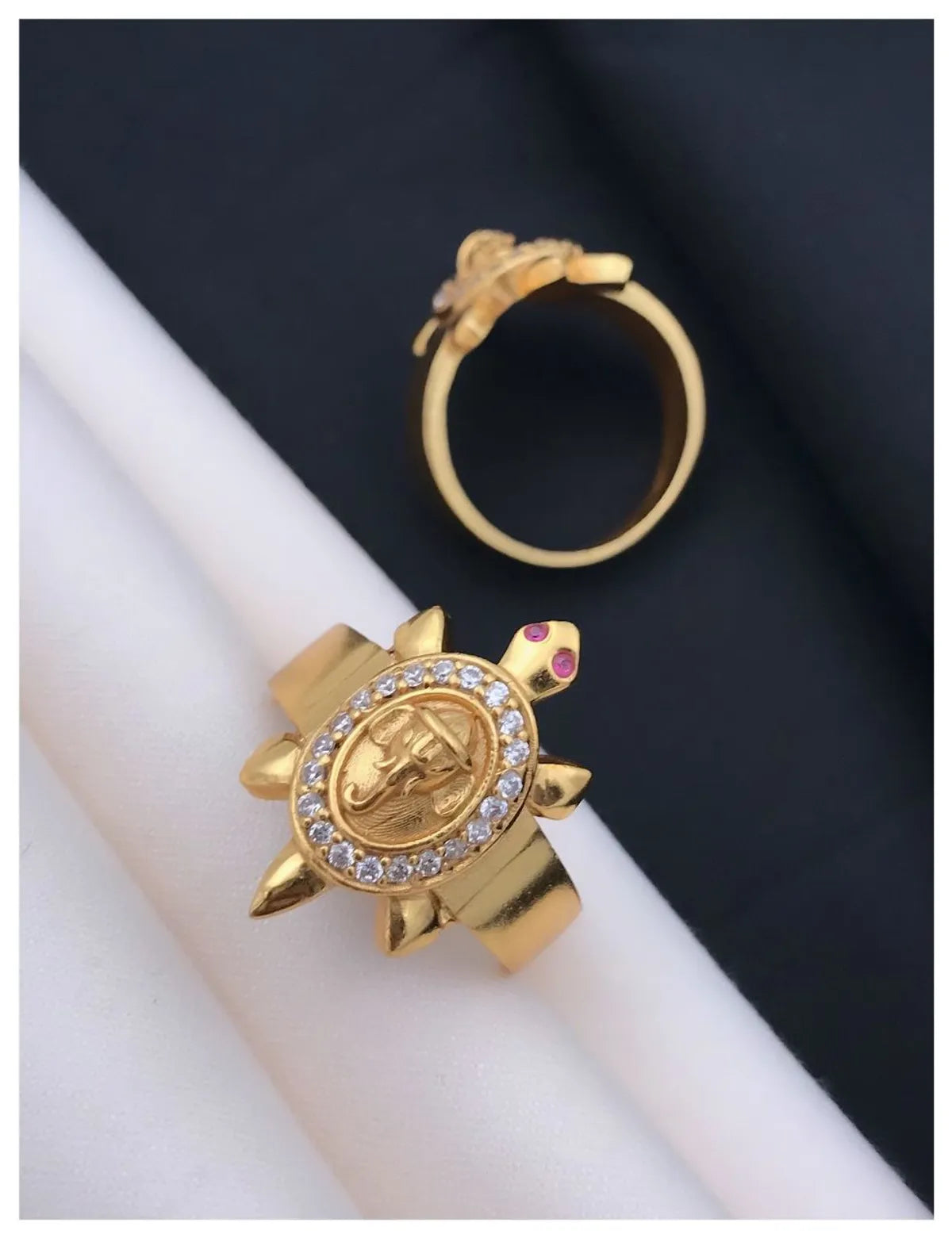 Ganpatiji in tortoise shape Ring for Men