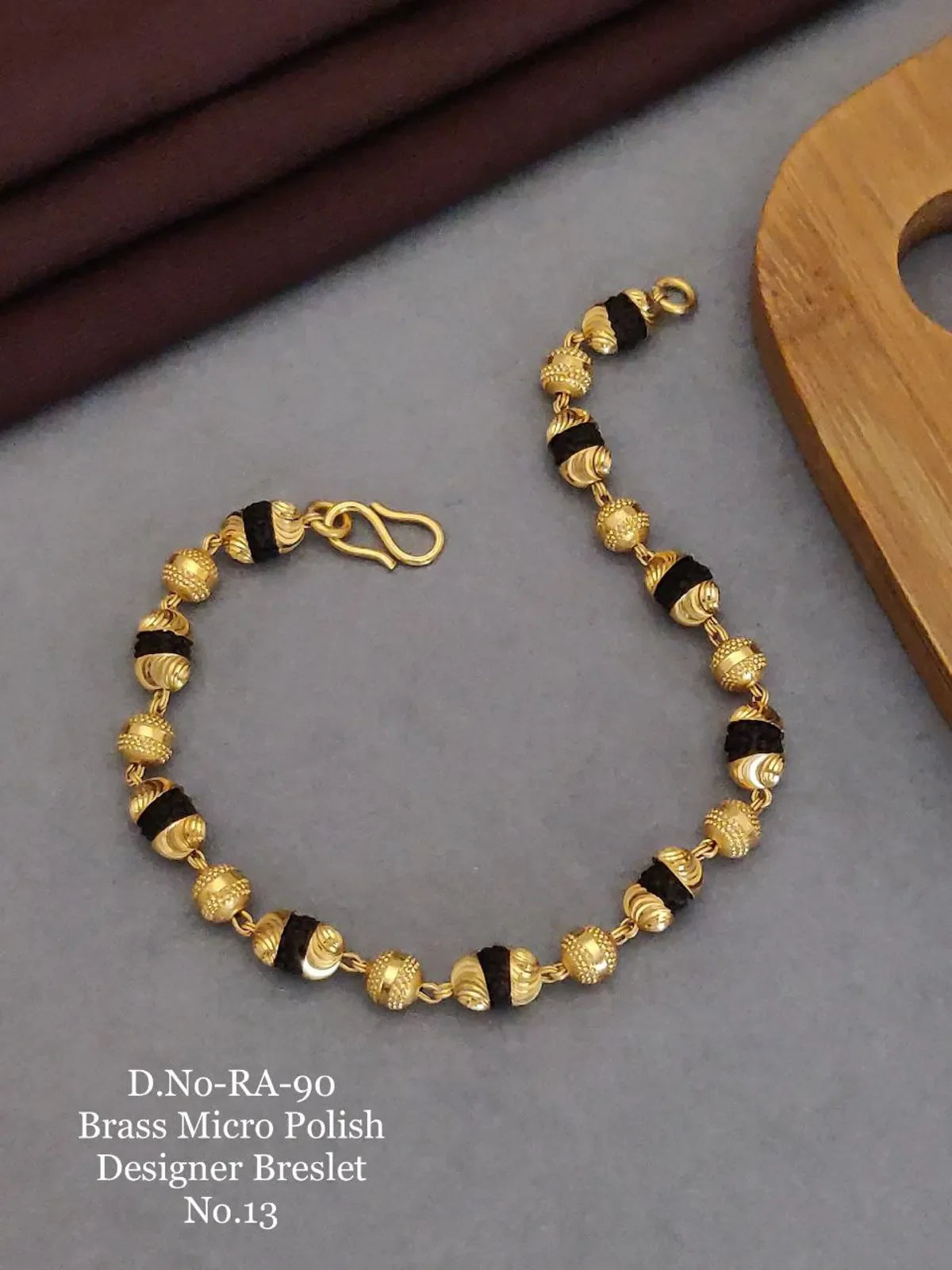 Stylish Men's Rudrax One by One Bracelet in Brass Micro polish