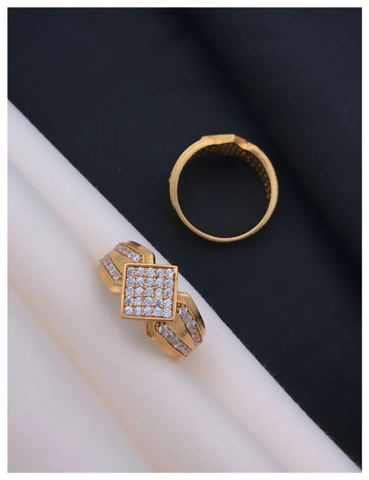 Square Designed liner Diamond Ring for Men & Boys