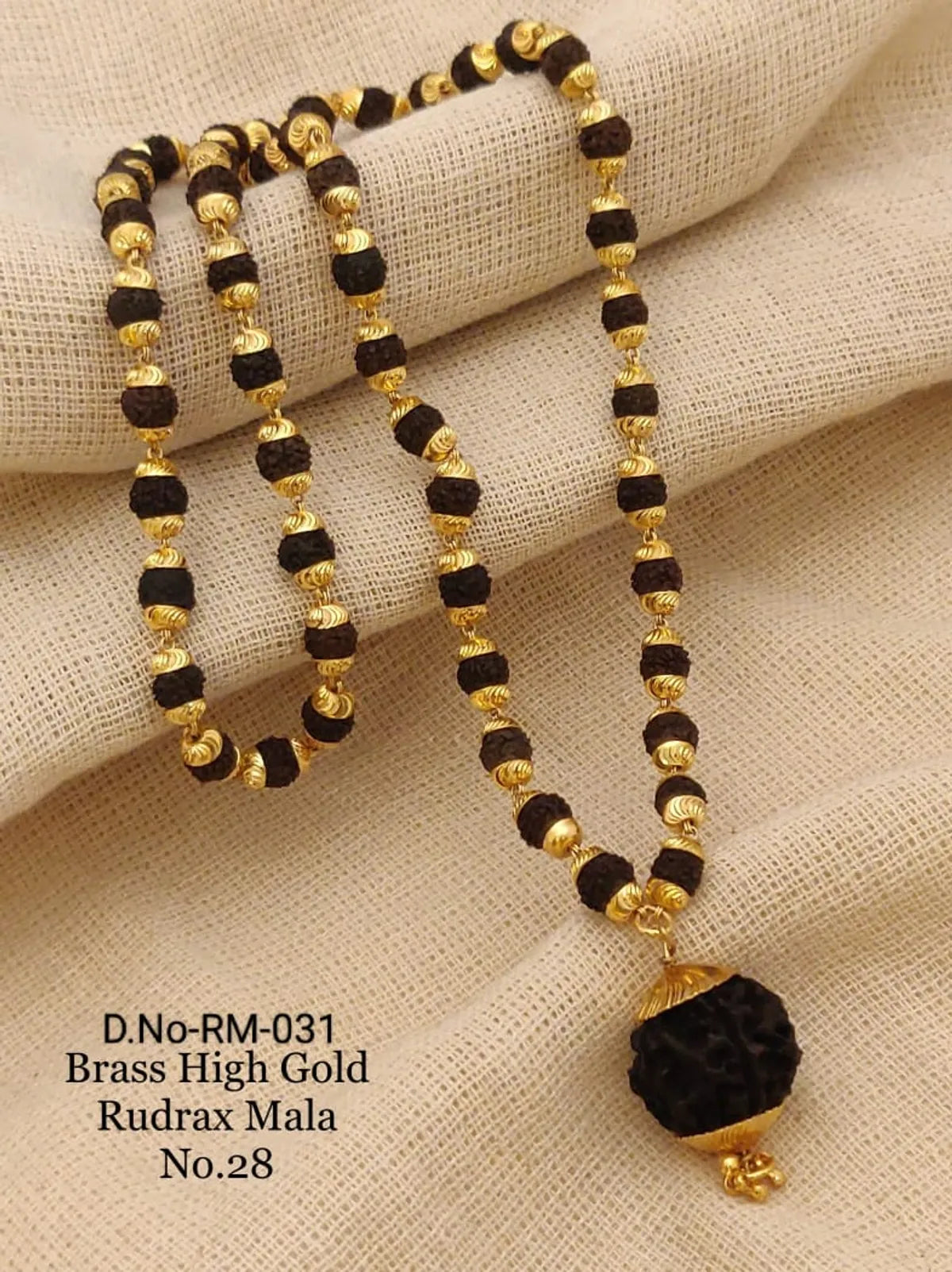 Brass High Gold Rudraksh Mala