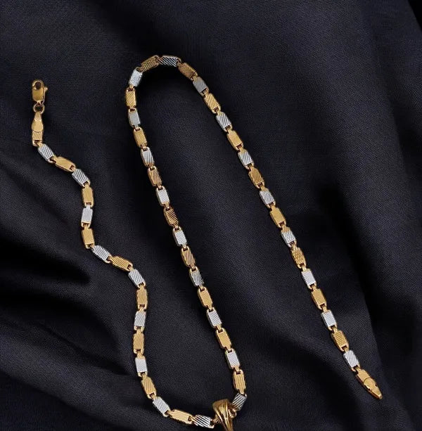 Silver Golden Anti Tarnish & Waterproof Chain For Men & Boys