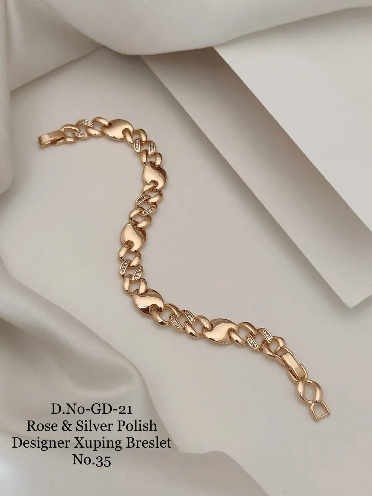 Rose Gold & Silver Polish Designer Xuping Bracelet