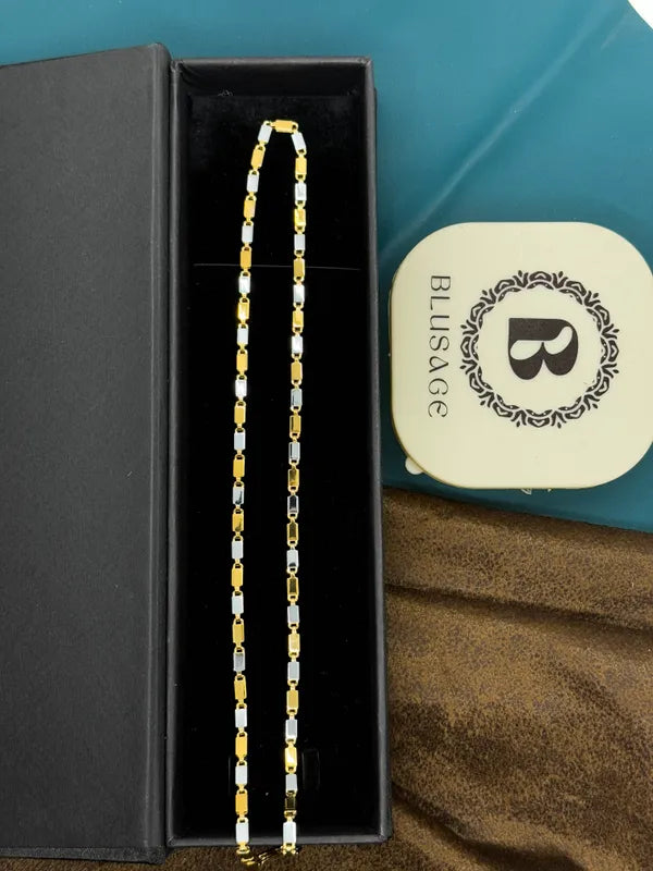Silver Golden Anti Tarnish & Waterproof Chain For Men & Boys