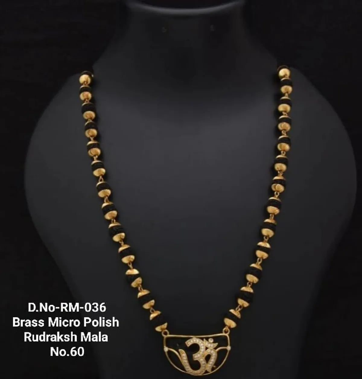 Brass Micro Polish Rudraksh Mala