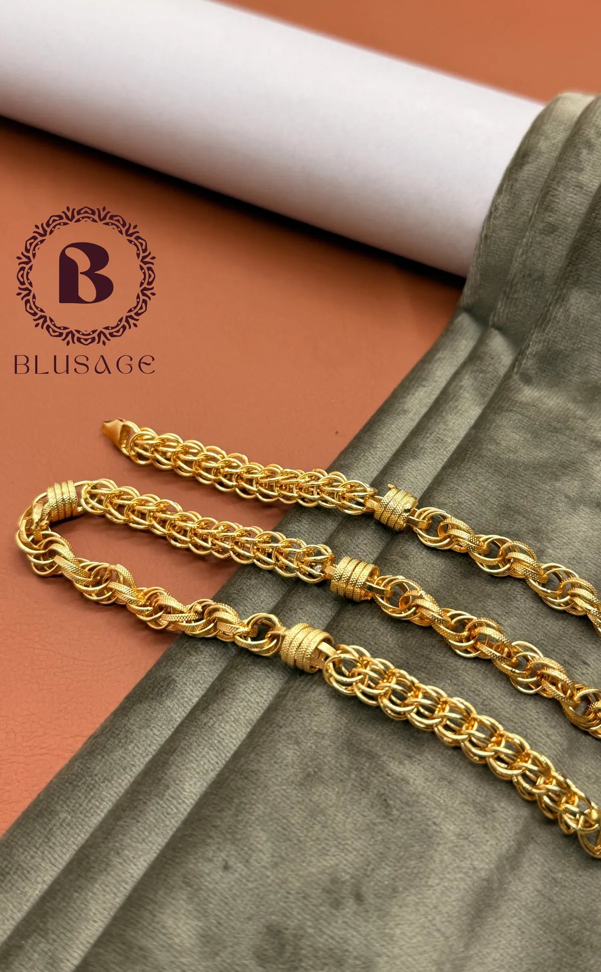 Ring Into Ring Best Quality Elegant Design Gold Plated Chain For Men