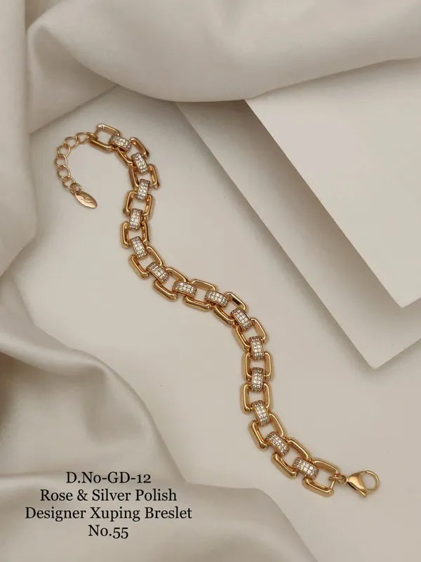 Rose Gold & Silver Polish Designer Xuping Bracelet