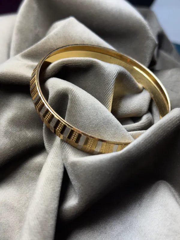 Silver & Golden Designer Gent's Punjabi Kada