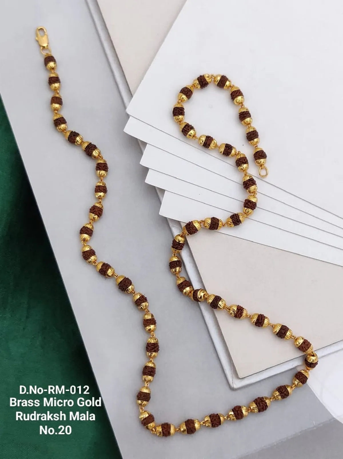 Brass Micro Polish Rudraksh Mala