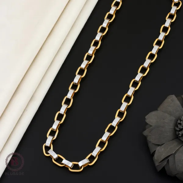 Silver Golden Modern Stylish Anti Tarnish & Waterproof Chain For Men & Boys