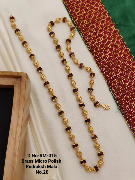 Brass Micro Polish Rudraksh Mala