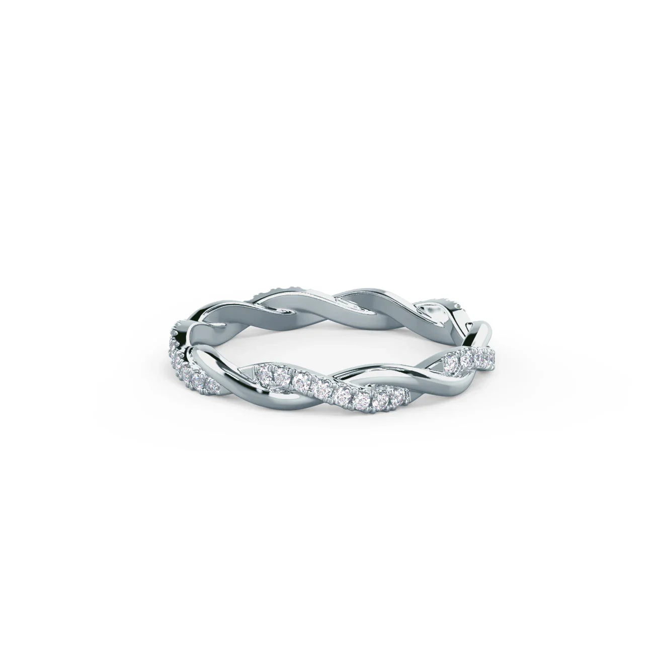 Round Lab Grown Diamond Infinity Twisting Light Eternity Band, EF Color , VS Clarity