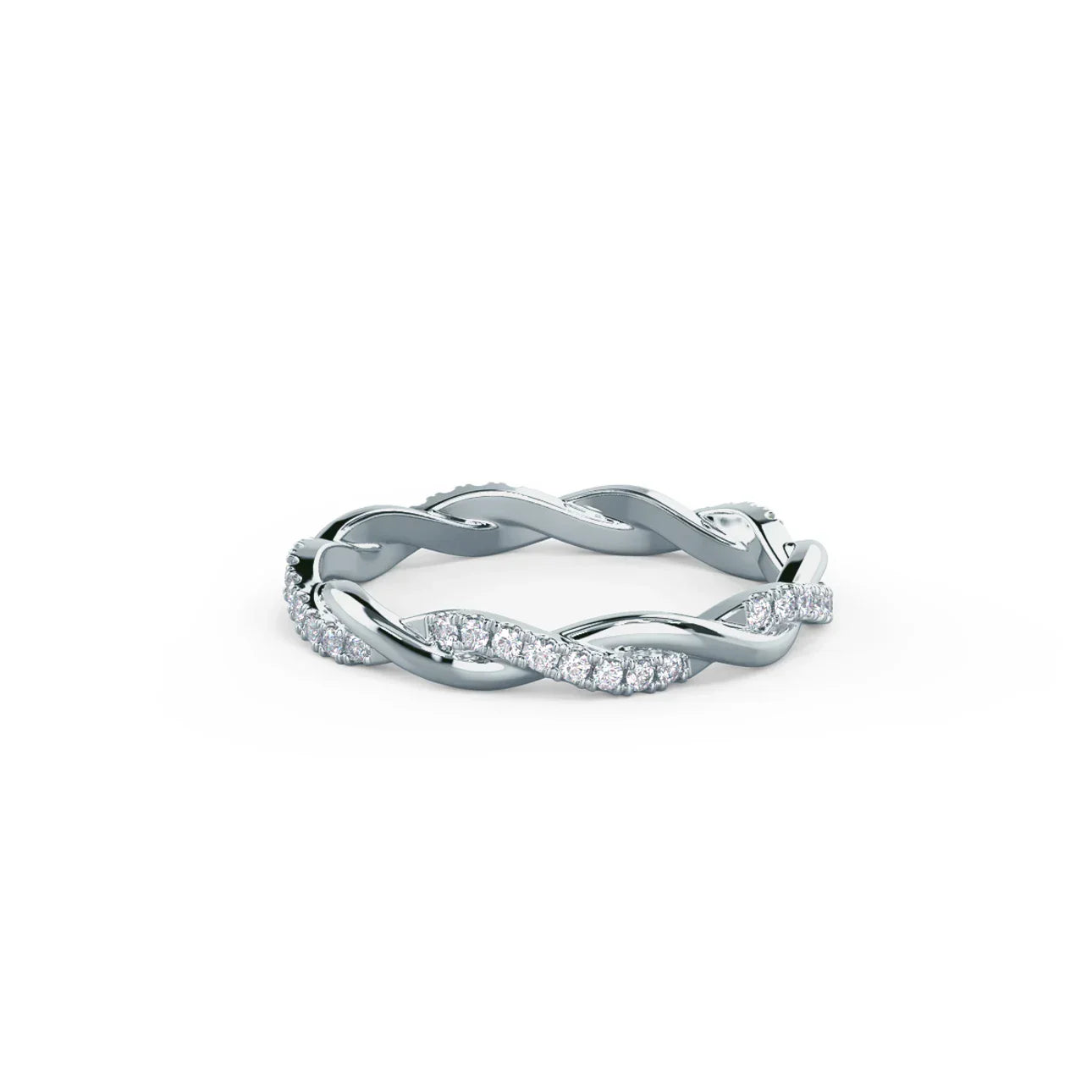 Round Lab Grown Diamond Infinity Twisting Light Eternity Band, EF Color , VS Clarity