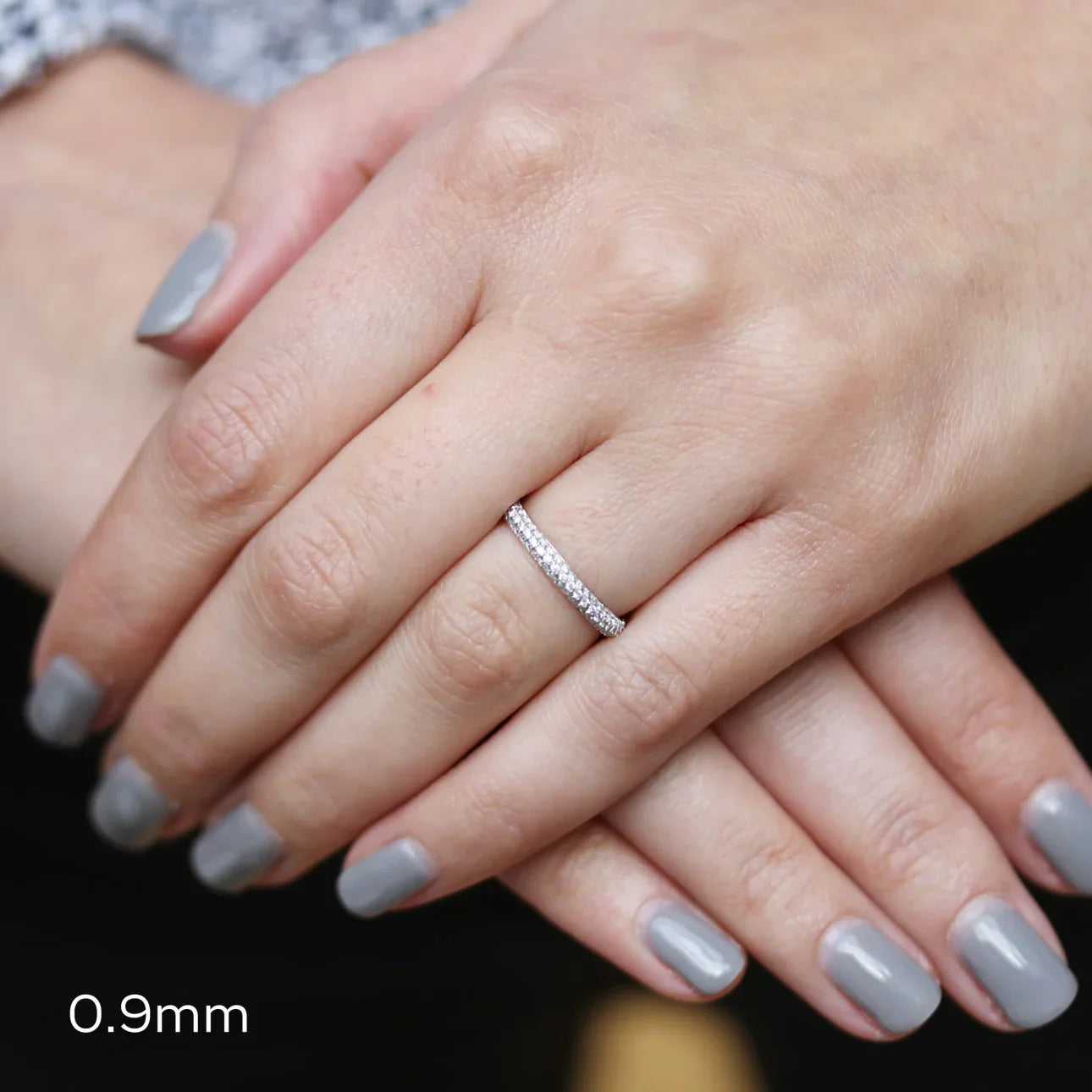 Round Lab Grown Diamond Three Sided Pave Eternity Band, EF Color, VS Clarity