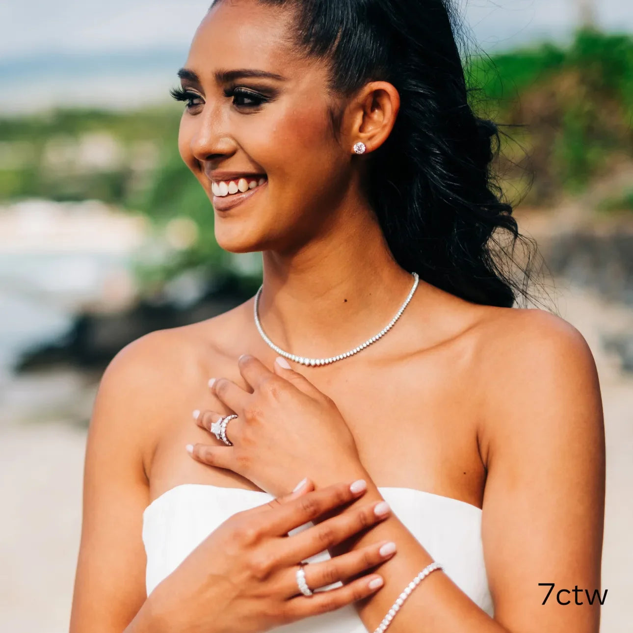 Round Lab Grown Diamond Riviera Choker, EF Color, VS Clarity, IGI Certified