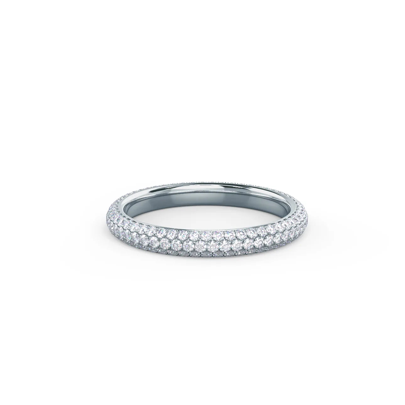 Round Lab Grown Diamond Three Sided Pave Eternity Band, EF Color, VS Clarity