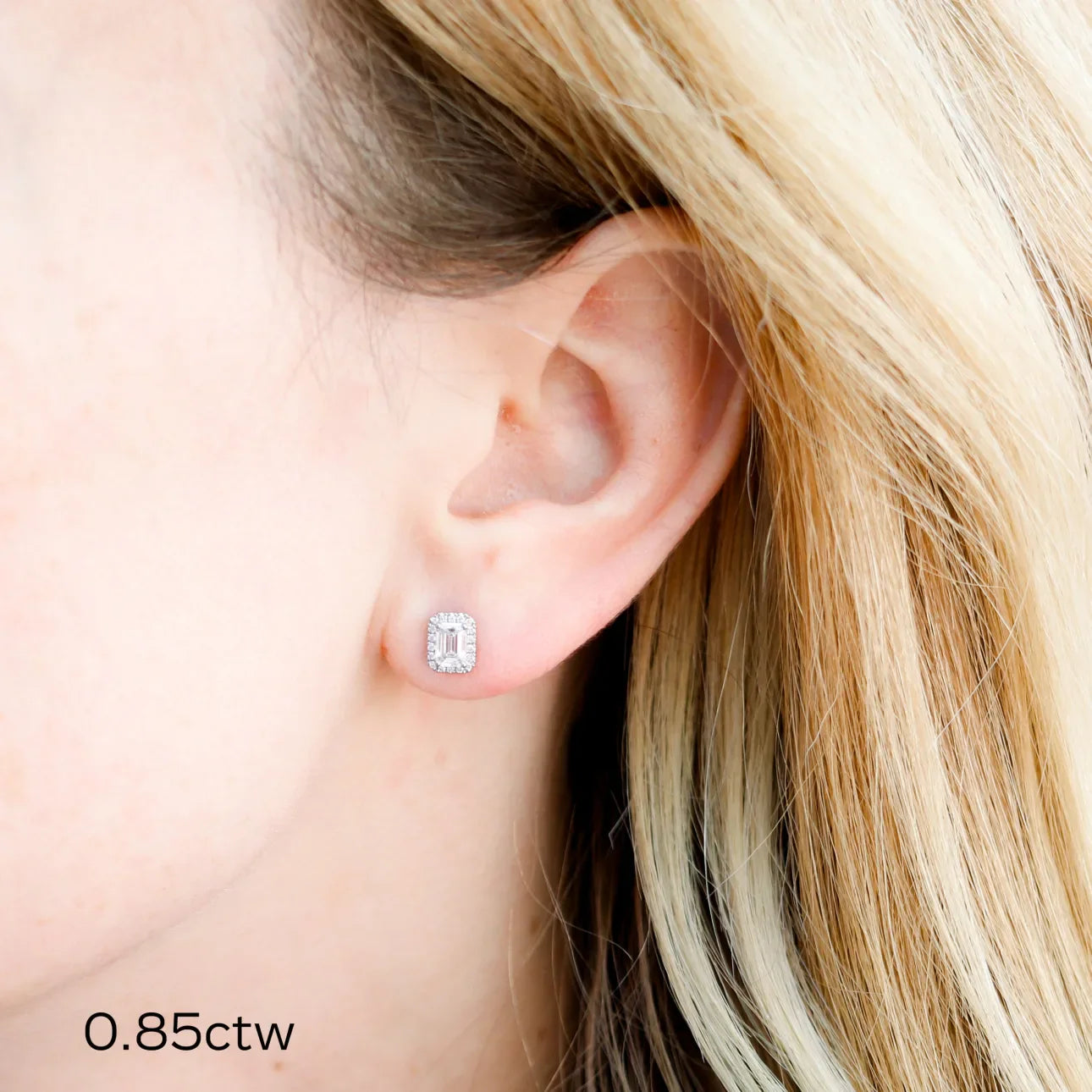 Emerald Lab Grown Heavenly Halo Earring Jackets, EF Color, VS Clarity, IGI Certified