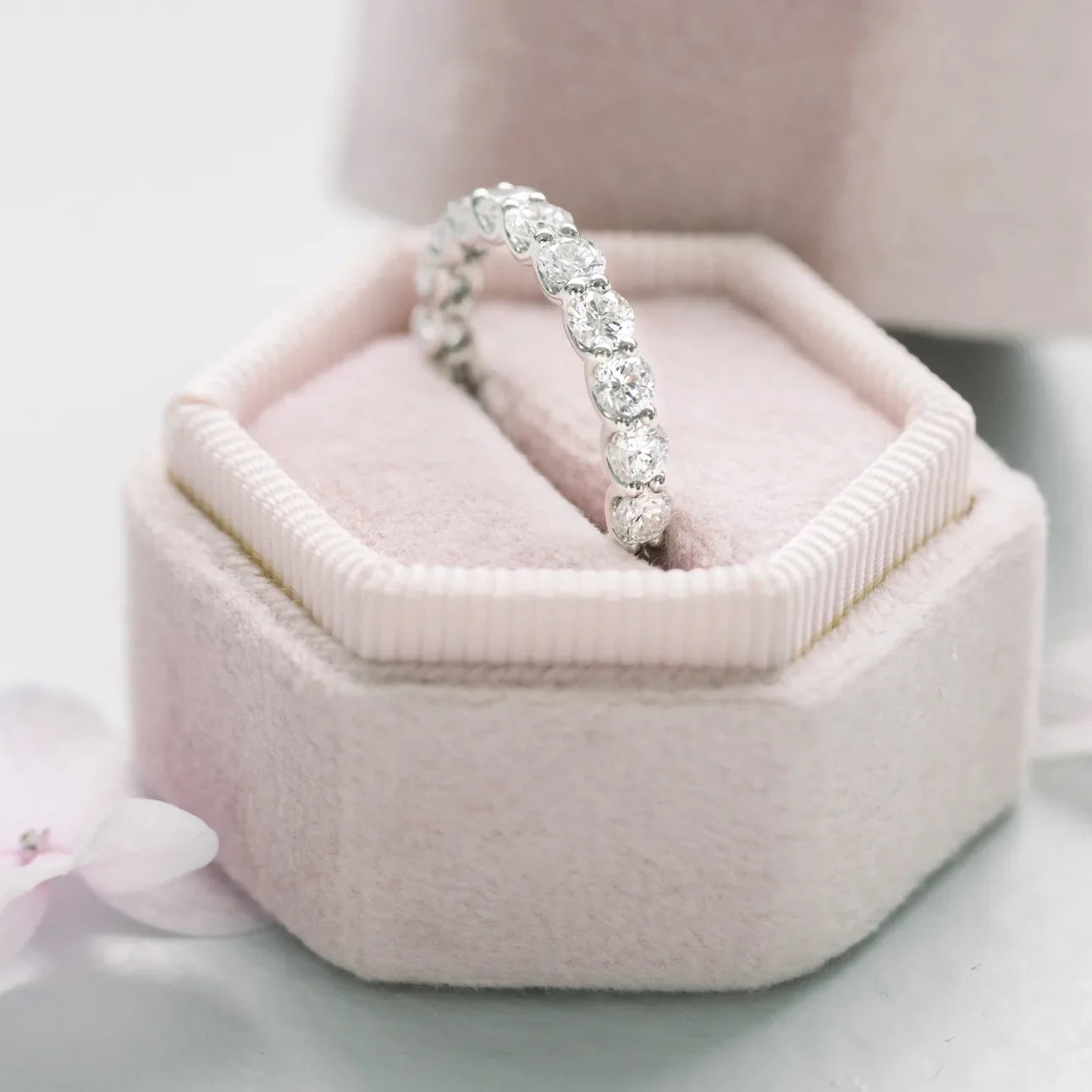 Round Lab Grown Diamond Shared Prong Eternity Band, EF Color, VS Clarity - IGI cerified