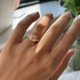 Common :: elegant yellow cushion trilogy ring lab grown diamond luxury engagement ring