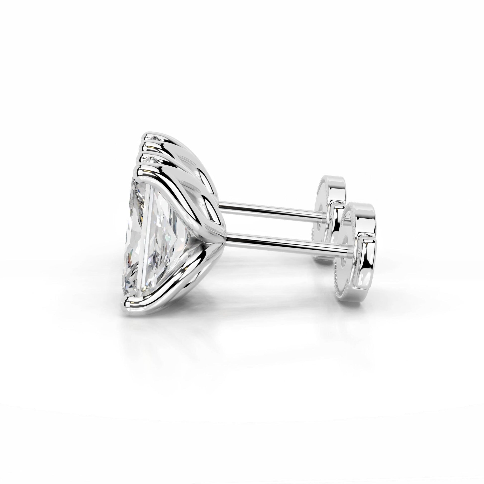 White :: round cut diamond stud earrings lab grown premium sparkle jewelry