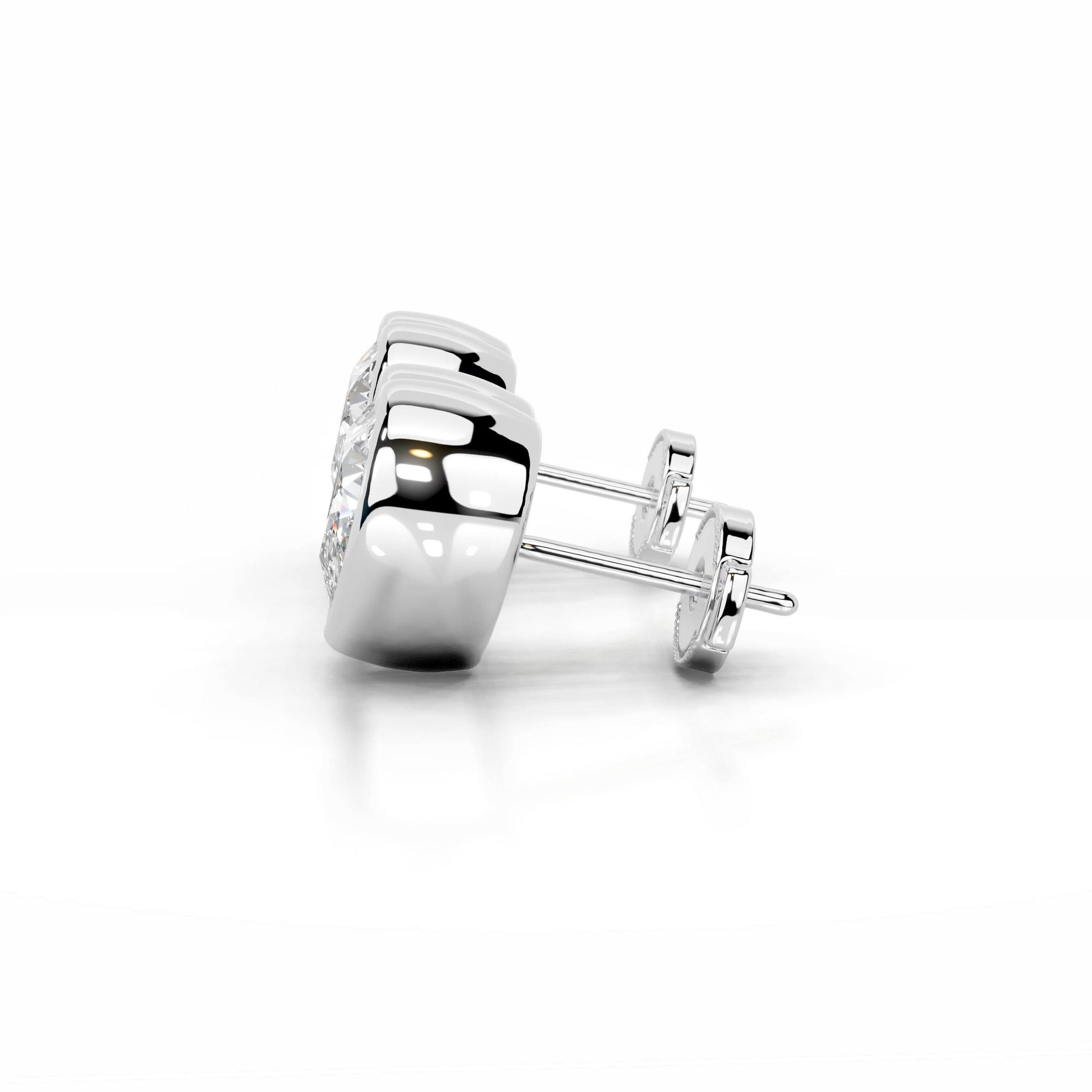 White ::heart shape lab grown diamond earrings close up sparkle premium jewelry 