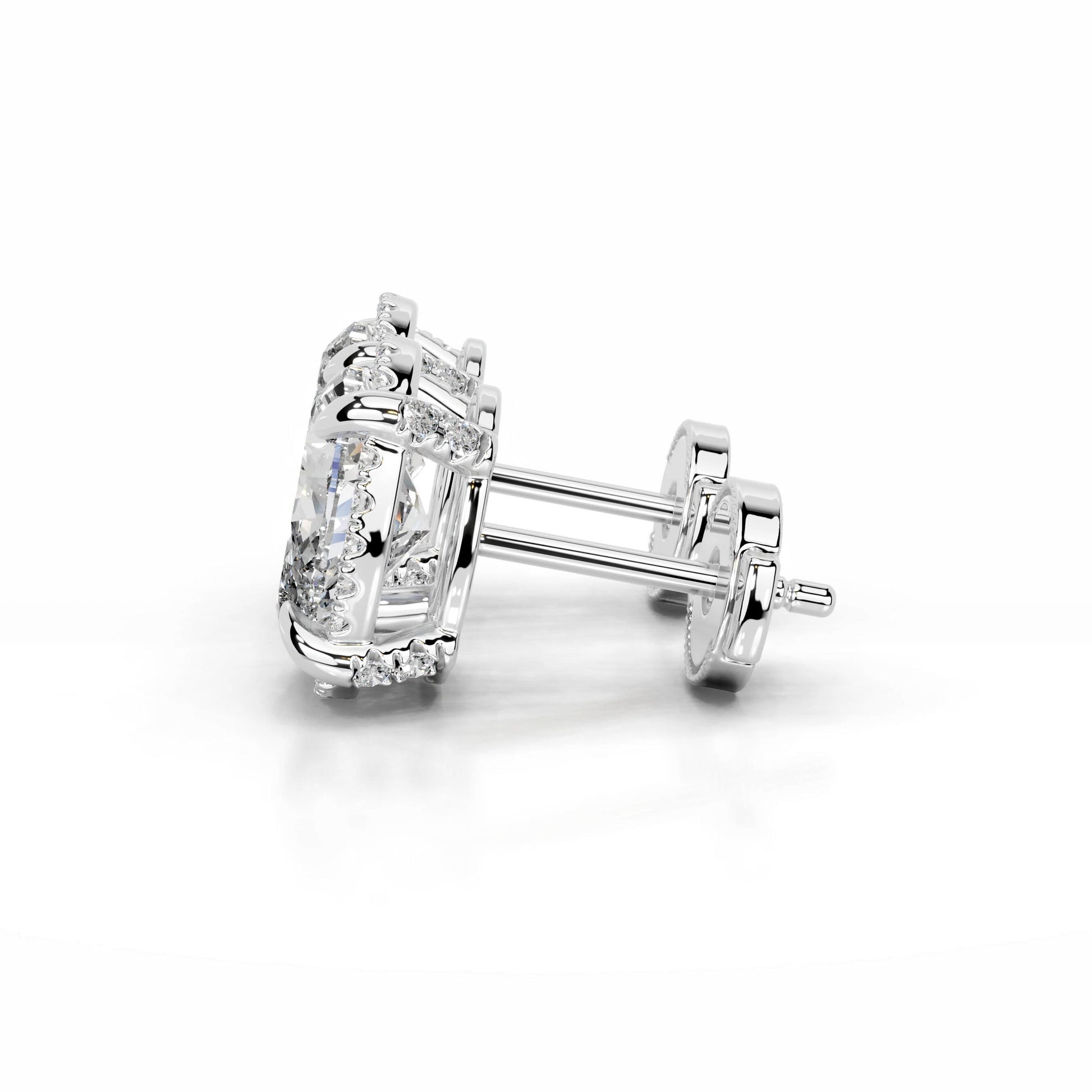 White:: oval halo lab grown diamond stud earrings high quality lab grown diamond jewelry fine jewelry gift for special occasions