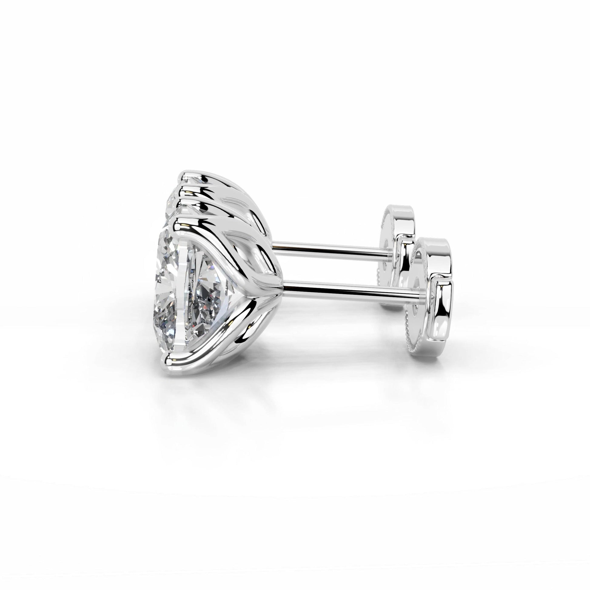 White :: round diamond earrings lab grown eco friendly fine jewelry gift