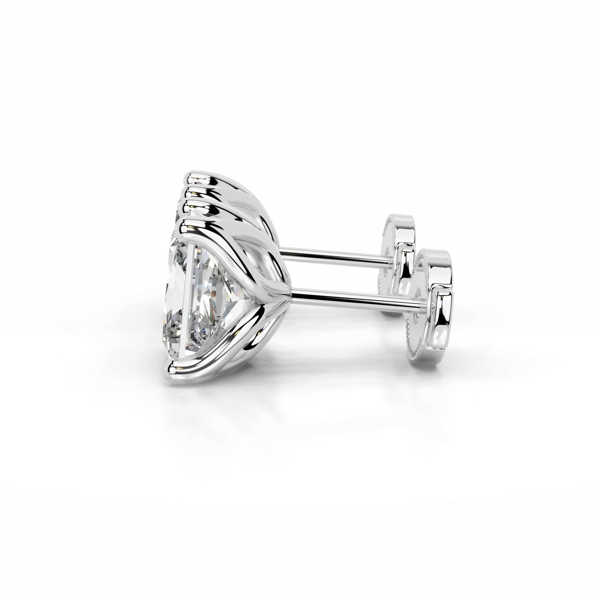 White :: round diamond earrings lab grown eco friendly fine jewelry gift