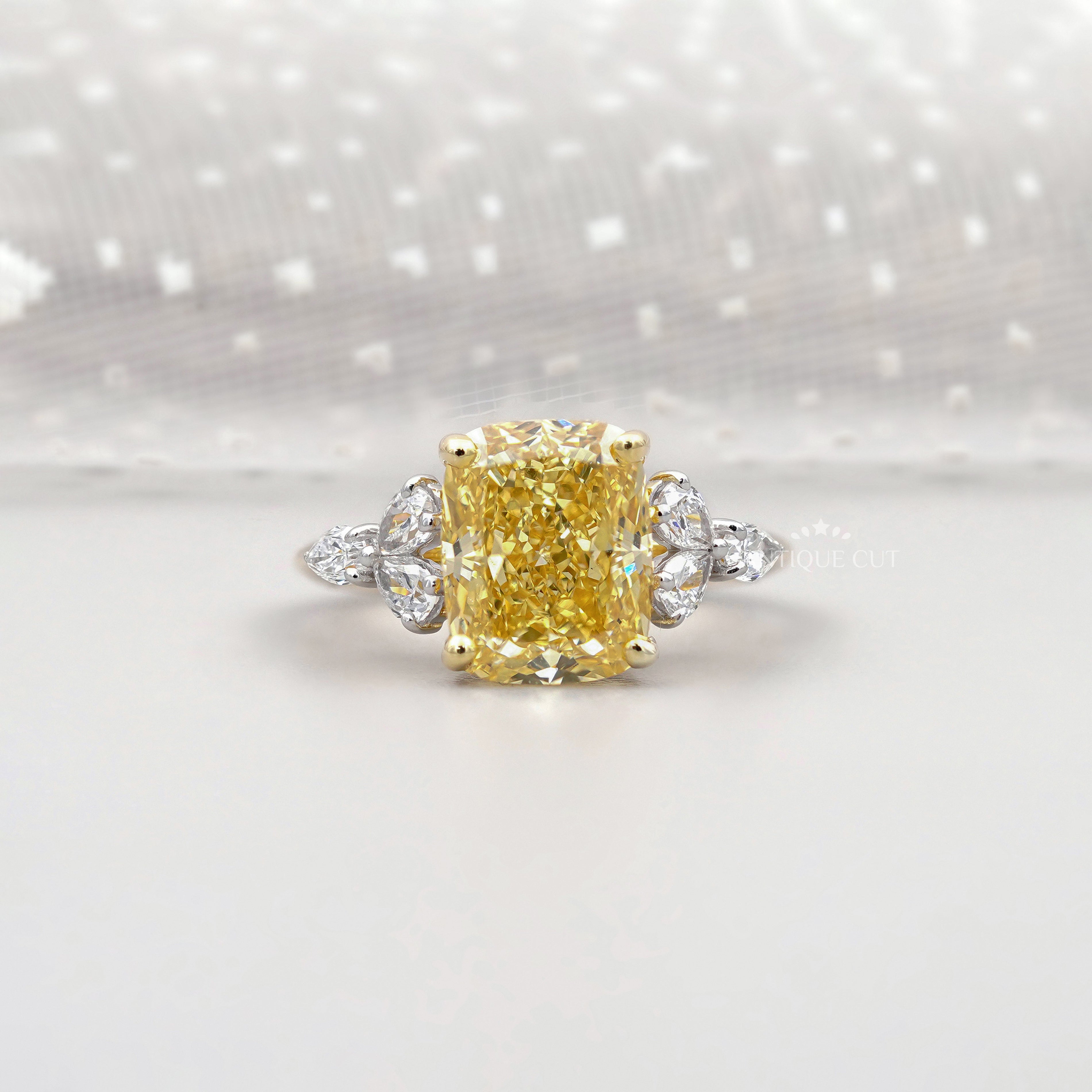 Lab Grown Yellow Diamond Engagement Ring