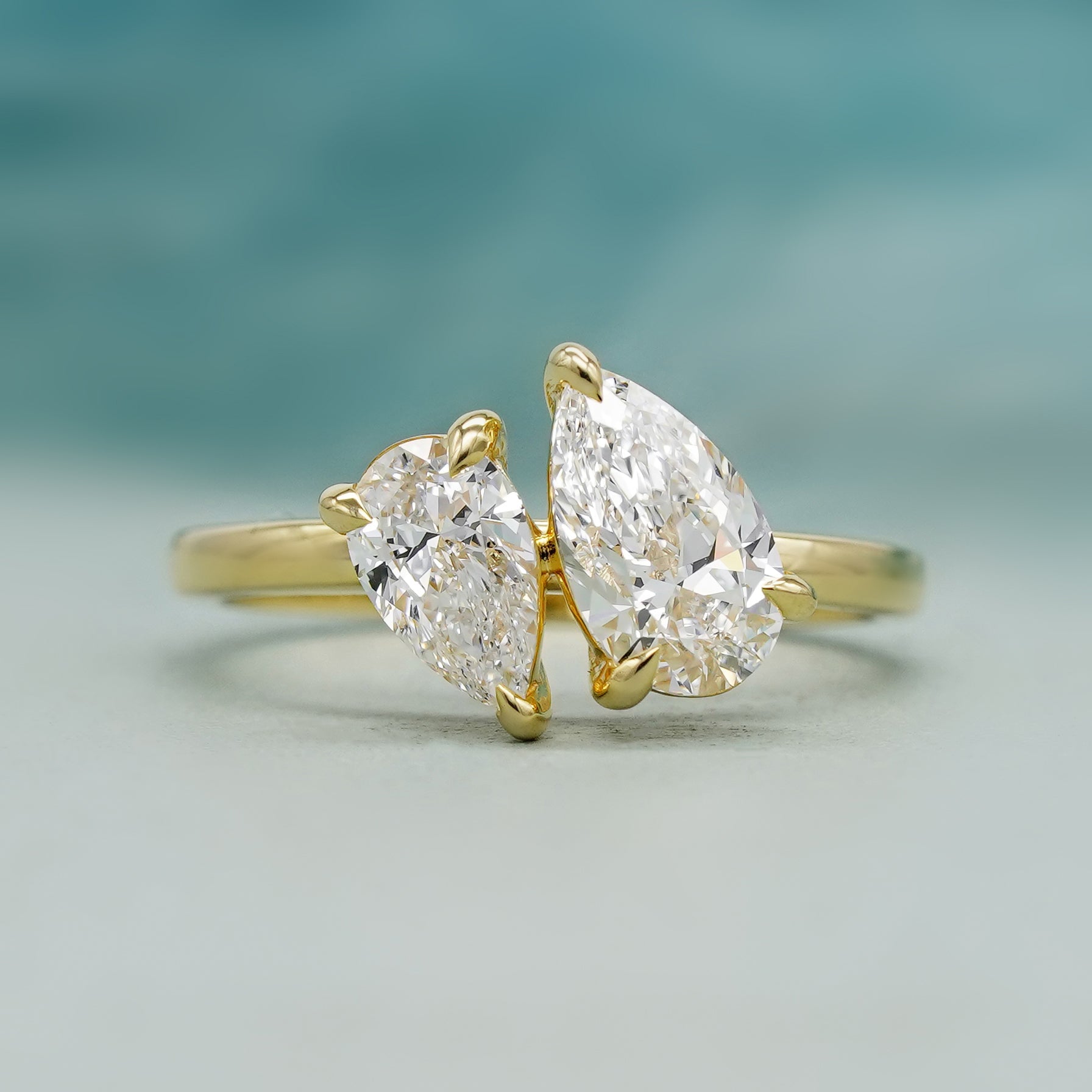 Double Pear 1.30tcw Lab-Grown Diamond Toi Et Moi Engagement Ring | IGI Certified | D-E-F Color VVS–VS