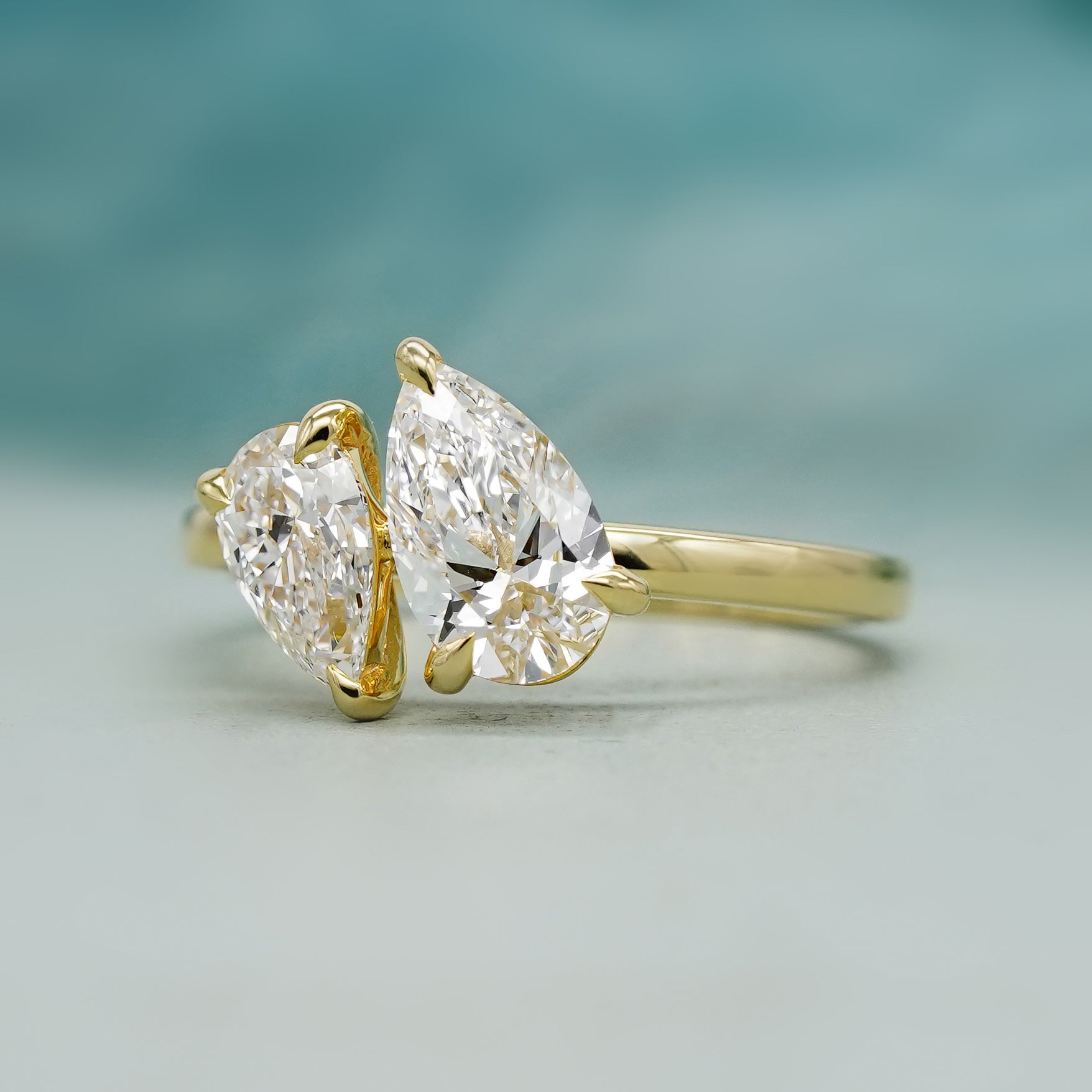 Double Pear 1.30tcw Lab-Grown Diamond Toi Et Moi Engagement Ring | IGI Certified | D-E-F Color VVS–VS