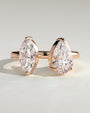 Rose :: Velentora 1.15ct marquise and 1.65ct pear toi et moi lab grown diamond engagement ring IGI certified rose gold