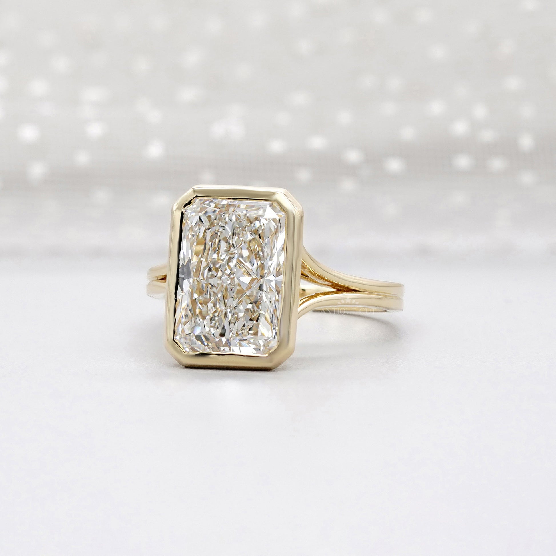 Radiant 5.00ct Lab-Grown Diamond Bezel Set Engagement Ring | IGI Certified