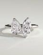White :: Velanique 1.8ct pear and 1.5ct marquise toi et moi lab grown diamond engagement ring IGI certified white gold