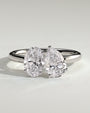White :: Zorentia 1.5ct pear and 1.5ct oval toi et moi lab grown diamond engagement ring IGI certified white gold