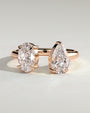 Rose :: Noriquea oval and pear toi et moi lab grown diamond engagement ring IGI certified rose gold