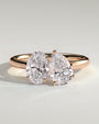 Rose :: Zorentia 1.5ct pear and 1.5ct oval toi et moi lab grown diamond engagement ring IGI certified rose gold