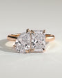 Rose :: Arviquea 1.5ct pear and 1.8ct radiant toi et moi lab grown diamond engagement ring IGI certified rose gold