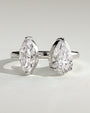 White :: Velentora 1.15ct marquise and 1.65ct pear toi et moi lab grown diamond engagement ring IGI certified white gold