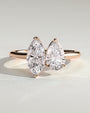 Rose :: Lunvique 1.8ct pear and 1.5ct marquise toi et moi lab grown diamond engagement ring IGI certified rose gold