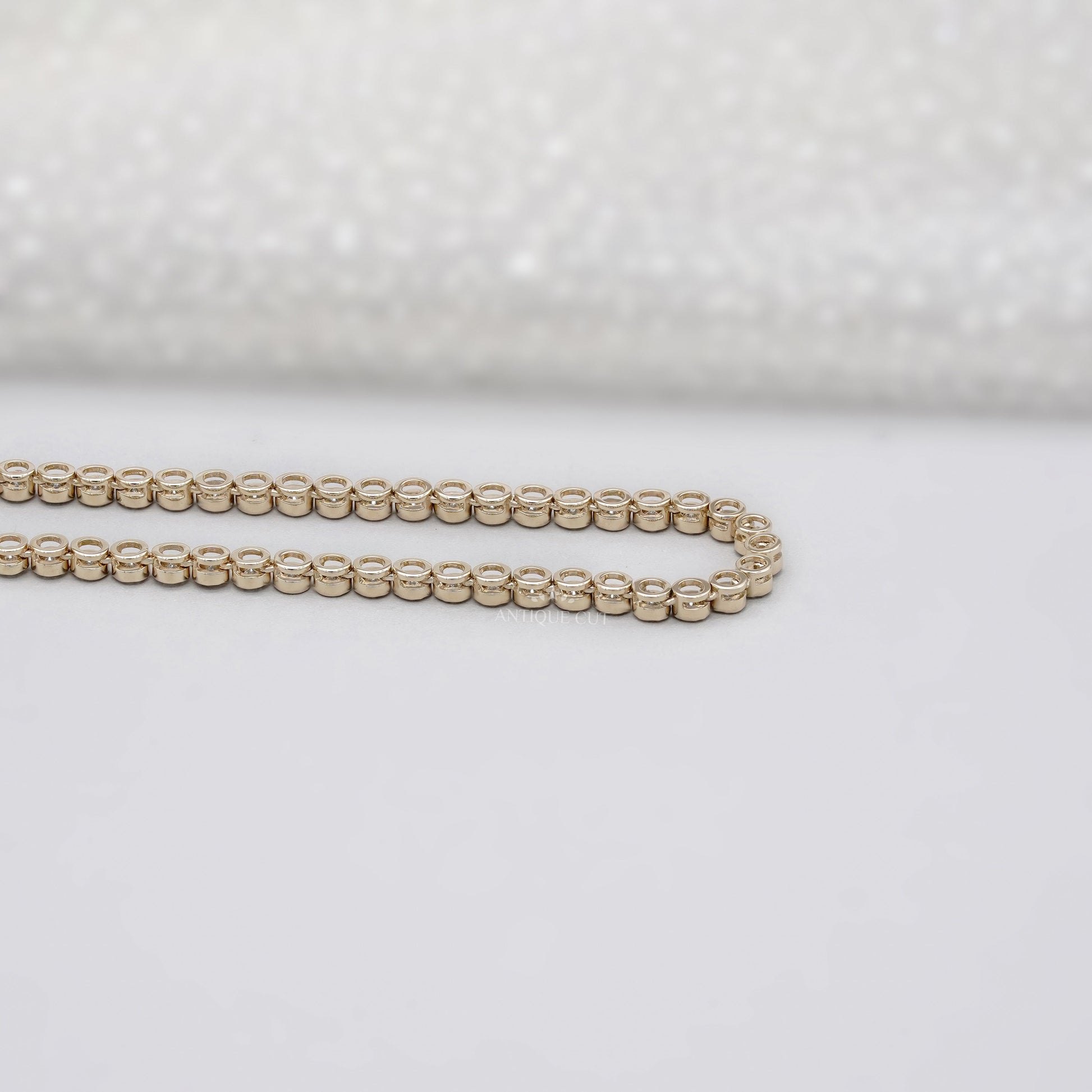 7.6ct Lab Grown Diamond Bezel Tennis Necklace | D-E-F Color, VVS–VS Clarity | 14K Yellow Gold | IGI Certified