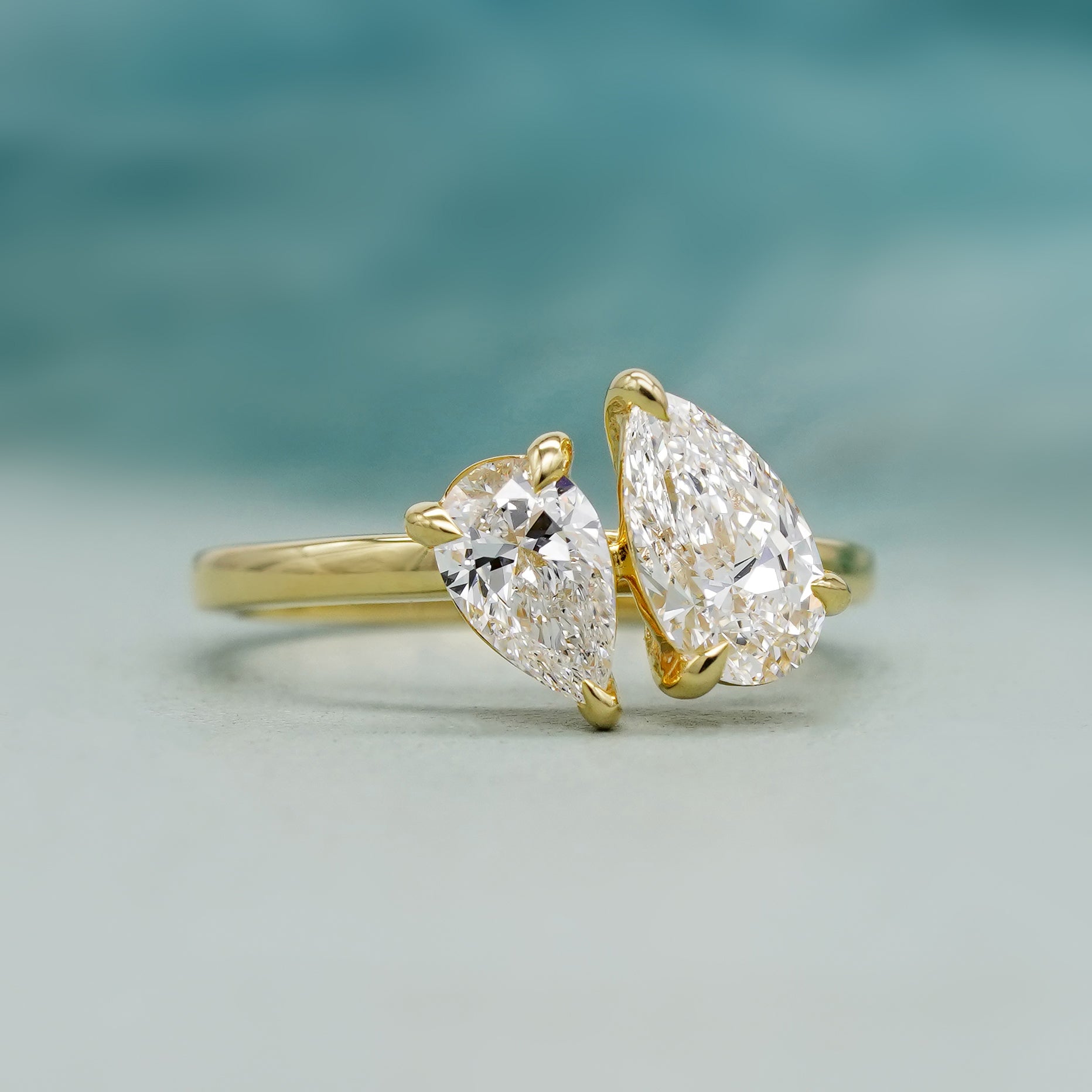 Double Pear 1.30tcw Lab-Grown Diamond Toi Et Moi Engagement Ring | IGI Certified | D-E-F Color VVS–VS