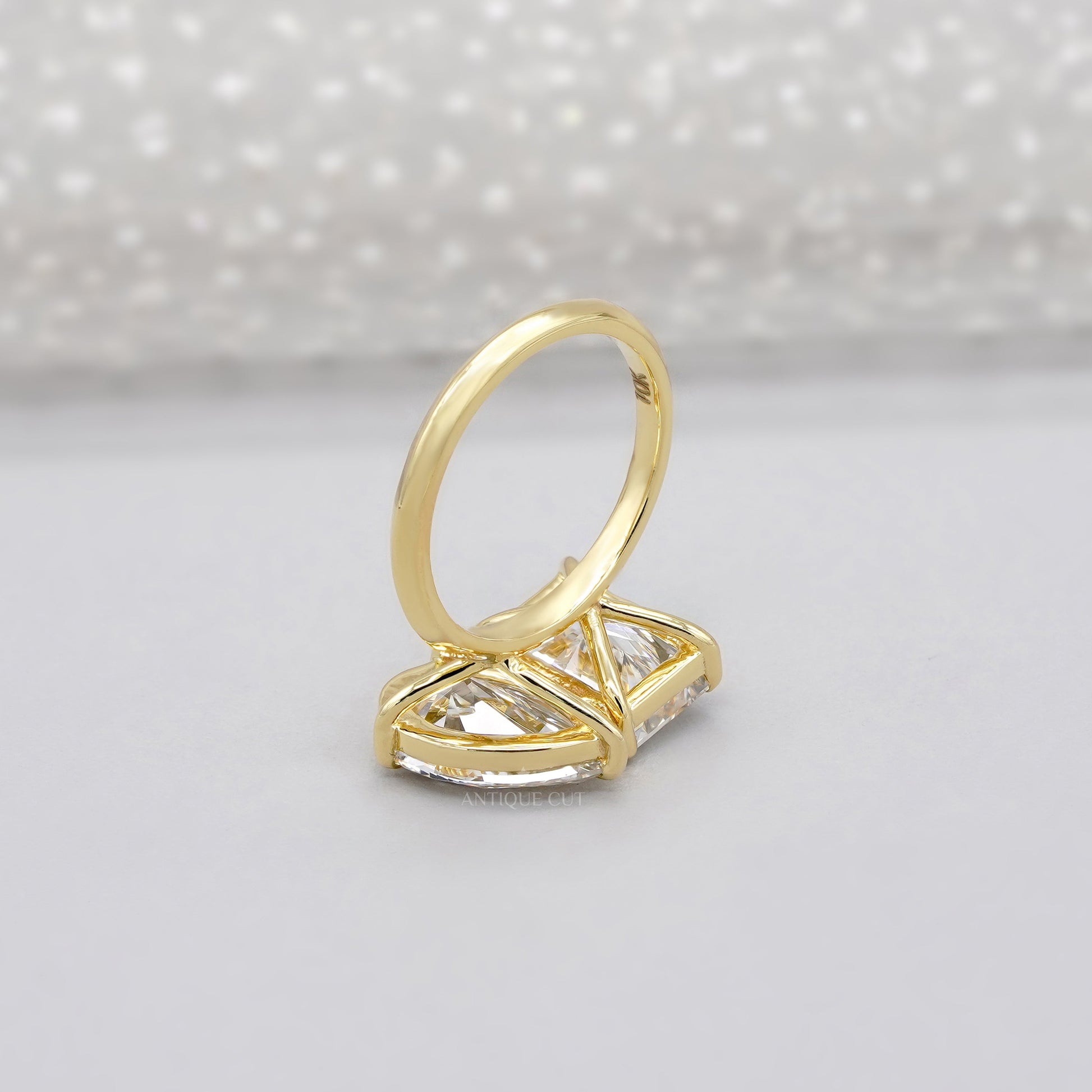 Pear & Radiant 5.30tcw Lab Grown Diamond Toi et Moi Engagement Ring | Yellow Gold | IGI Certified