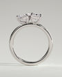 White :: close up pear and emerald lab grown diamond toi et moi ring white gold brilliant contrast