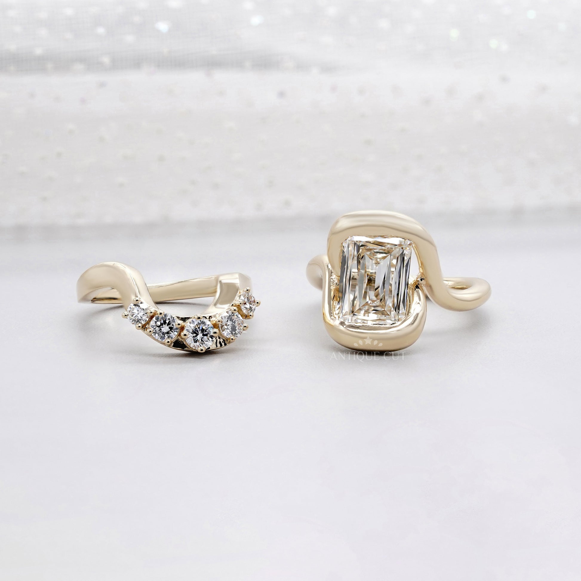 Emerald 6.70tcw Lab Grown Diamond Criss-Cut Engagement Ring | IGI Certified