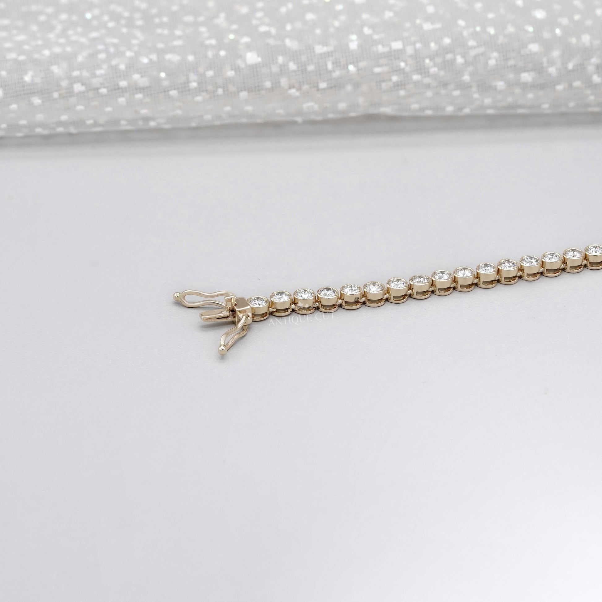 7.6ct Lab Grown Diamond Bezel Tennis Necklace | D-E-F Color, VVS–VS Clarity | 14K Yellow Gold | IGI Certified