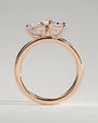 Rose :: close sparkle pear and emerald lab diamond toi et moi ring rose gold warm tone